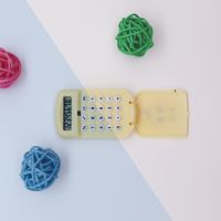 迷你计算器翻盖计算器学生考试专用计算器表情包钥匙扣计算器 黄色