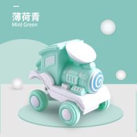 压力翻滚车惯性儿童玩具车无需电池按压火车特技翻斗小汽车模型 薄荷青(彩盒)