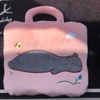 午休抱枕被夏凉被空调被抱枕被子两用午睡汽车靠垫靠枕枕头被子 蜂蜜熊 抱枕+毯子(打开尺寸80cm*1米)