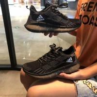 夏季透气薄三叶草阿尔法跑步冰丝透气椰子鞋春秋透气爆米花男女鞋 黑色 36