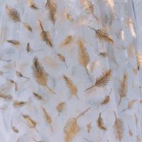 软纱烫金羽毛服装舞台装网纱布料拍摄道具背景布手工饰品DIY辅料 白色