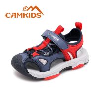 CAMKIDS男童包头凉鞋2021夏季新款儿童凉鞋软底男孩子包头沙滩鞋 3301深蓝红 [偏大一码] 28 内长17.5