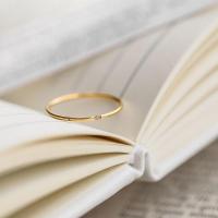 强推极细!不掉色戒指女韩系锆石碎钻简约小众轻奢ins风尾戒指环 单钻戒指 美5号
