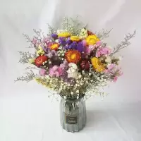 云南天然风干真花干花昆明直发永生花手工花家居客厅装饰礼物花束 芳华(不含花瓶)