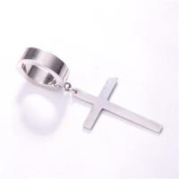 无耳洞耳钉十字架女气质 韩国个性防过敏权志龙耳环男潮 长款耳夹 钢色单十字架款(一只)