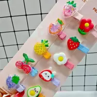 儿童发夹头饰夹碎发夹子女童水果夹刘海小夹子发夹 流沙水果+小花草莓(10个)