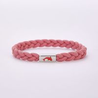 情侣手链一对小皮筋送给男朋友带手腕ins小皮套宽松简约订制刻字 鱼生相守一根粉[红鱼]反面刻字