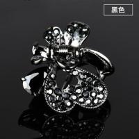 刘海夹顶夹韩国水钻头饰发抓头发小夹子蝴蝶少女发夹发卡碎发边夹 黑色-蝴蝶