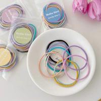 日韩清新马卡龙头绳发绳可爱简约日系彩色皮筋高弹扎头发发饰学生 奶昔色12条袋装