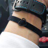 异地恋手链一对装小祖宗肩带小皮套情侣手环一对闺蜜手链男学生 天鹅绒1厘米心 简装1只手环