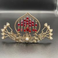 凤凰发冠珍珠发簪子侧凤正凤古风发饰汉服头饰新娘小众设计感 头冠发簪