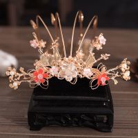 汉服头饰头冠流苏步摇发簪子古风配饰品超仙少女盘发古装发饰发冠 金色发冠