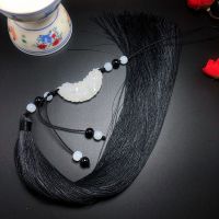 古风玉佩腰佩古风饰品宫绦禁步龙凤佩对佩流苏挂件汉服腰佩流苏 黑色流苏挂件