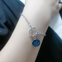 韩潮款感温变色蝴蝶笑脸情侣手链学生闺蜜简约百搭手链不锈钢链条 感温变色笑脸款 普通包装
