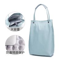 单肩电脑包女13.3寸14寸15.6手提简约轻便防水适用MacBook笔记本 湖蓝色 13.3寸