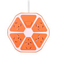 插板排插插排插座转换器USB多功能家用接线板插头多孔无线带线电 778爆款-橙色-五位插座 180CM