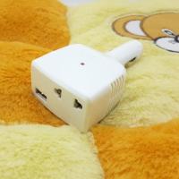 车载逆变器12v转220v电源转换器 小功率汽车充电器带USB/插座 白色方形