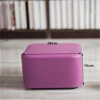 小凳子时尚创意沙发凳鞋柜储物凳换鞋凳梳妆凳收纳凳子小皮凳矮凳 28*15不储物紫色