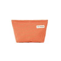 2021新款超火ins风便携旅行化妆包女大容量化妆品洗漱袋收纳包 小格子[橘红]