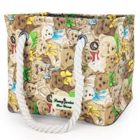 实惠卡通浴筐洗漱包浴袋收纳化妆浴包洗澡包男女款防水健身游泳兜 棕色素描熊