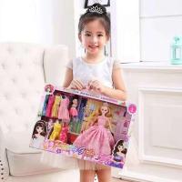 芭比洋娃娃大礼盒过家家女孩玩具巴比公仔大套装 45厘米礼盒童话公主 粉色