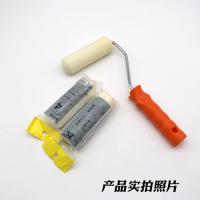 4寸滚筒刷10cm聚酯海绵油漆乳胶漆艺术漆刷墙工具绘画迷你小滚刷 25cm手柄+1个海绵刷头