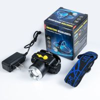 led头灯强光可充电防水超亮远射手电筒头戴式感应钓鱼灯夜钓矿灯 普通款式[简单款]单电款