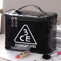 硬化妆包收纳包大容量韩国专业手提便携可爱化妆品包小号化妆箱包 软包3CE 黑色 小号