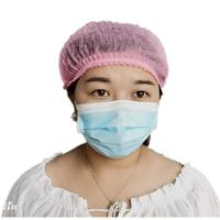 一次性使用帽子防尘透气条形帽、圆顶帽工作车间防护帽一次性网帽 粉色条形帽(薄款一包20个)