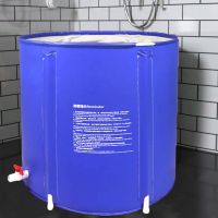 泡澡神器洗澡桶浴桶成人家用折叠浴桶大人洗澡泡澡桶加厚大号浴桶 65*70天蓝色 浴桶+坐垫