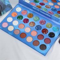 28色眼影盘亮片学生平价闪粉亮晶晶珠光大地色少女系ins眼影 美人鱼28色(蓝色壳)