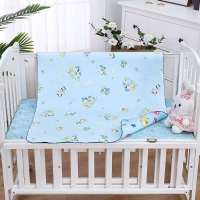 双面水晶绒隔尿垫可洗防水透气新生儿婴儿防漏床垫成人护理姨妈垫 蓝色 50cm*70cm【一条装】