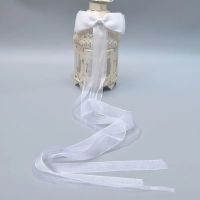 超长飘带小龙女白色古装蝴蝶结飘带超仙发带COS古装汉服仙女发夹 S1款白色仙美蝴蝶结飘带1个 进口NS优质6cm双叉鸭嘴