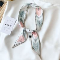 韩国细长条窄印花丝巾女围巾小领巾丝带腰带发带飘带缎带ins装饰 彩色箭头 长90cm*宽5cm