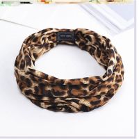 遮白头发的发卡潮女薄款压发束发带宽边发带遮白发头饰压发隐形 黄豹纹 带标发带P