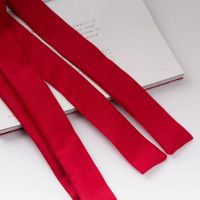 古风彼岸花汉服绣花发带飘带 超仙曼珠沙华发绳中国风古装发饰女 暗红纯色无绣花