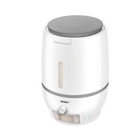 按压计量米桶家用防虫防潮储米箱密封式米缸装大米的罐收纳盒20斤 年轮(灰色)