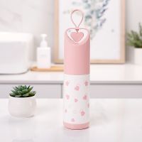 新款牙刷盒牙具盒旅行便携式刷牙杯子情侣牙筒可爱少女牙膏收纳盒 可爱粉色(螺纹口款)