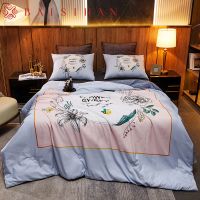 百思寒空调被冰丝夏被双人夏凉被宿舍薄枕套床单子儿童被可水机洗 温婉如初 150x200cm单夏被