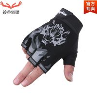 手套男帅气骑车秋冬加绒保暖半指骑行防滑健身摩托自行车战术手套 黑色 半指手套