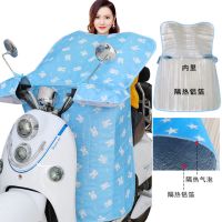电瓶摩托电动车挡风被夏季新款防风防晒罩防雨防水春夏薄款小车女 复合蓝兔