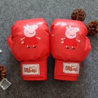 幼儿园小孩拳击手套2-8-14岁儿童散打拳套男孩格斗搏击女孩跆拳道 红色 特价2-6岁霸王龙