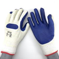 双狼手套胶皮防滑加厚保暖耐磨钢筋工工作工地建筑钢筋工防护 412-10胶片手套12双