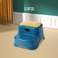 儿童靠背椅小孩餐椅宝宝椅子家用靠背小板凳幼儿园防滑塑料凳加厚 北欧蓝