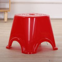 塑料凳子家用加厚茶几凳儿童矮凳子时尚创意成人小板凳圆凳换鞋凳 小号红色(高22cm)