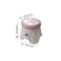 小凳子家用小板凳儿童经济型成人家用结实加厚矮凳宝宝塑料椅子 蘑菇樱花粉 小号送防滑[高14.8cm]