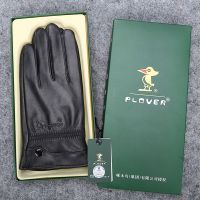 啄木鸟真皮手套男士冬季保暖绵羊皮骑车手套加绒加厚皮手套男薄款 黑色薄款 M