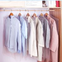 衣服防尘收纳袋干洗店挂衣袋大衣西装防尘袋家用塑料防尘袋 60*90[T恤衬衣] 家用款厚10个[送同款厚10个]