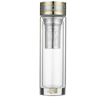 {破损包赔}水杯男双层玻璃杯耐高温泡茶杯韩版男女士杯子车载杯子 320毫升 吉祥如意 简包装