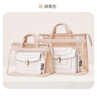 奢侈品包包收纳袋大牌皮包手提防潮防尘袋透明家用衣柜悬挂式神器 麻黄色 S